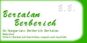 bertalan berberich business card